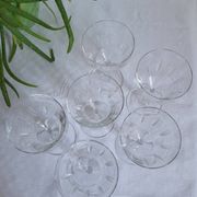 Set of 6 cut glass wine glasses
