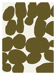 Abstract khaki giclee print, 50x70cm