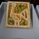 Vintage green ceramic stove tile, 1960s, Czech Republic, wall decoration.