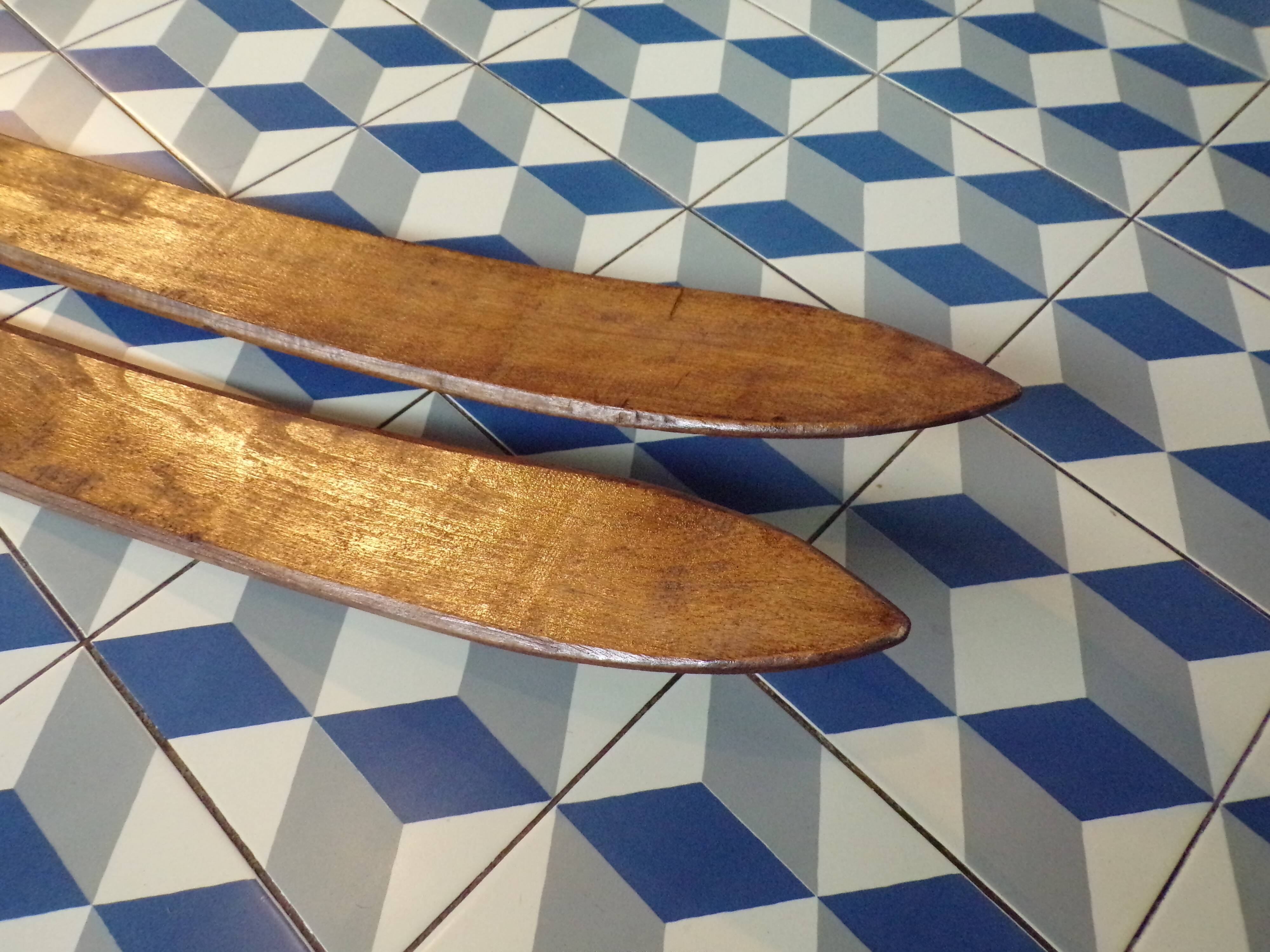 Vintage wooden skis