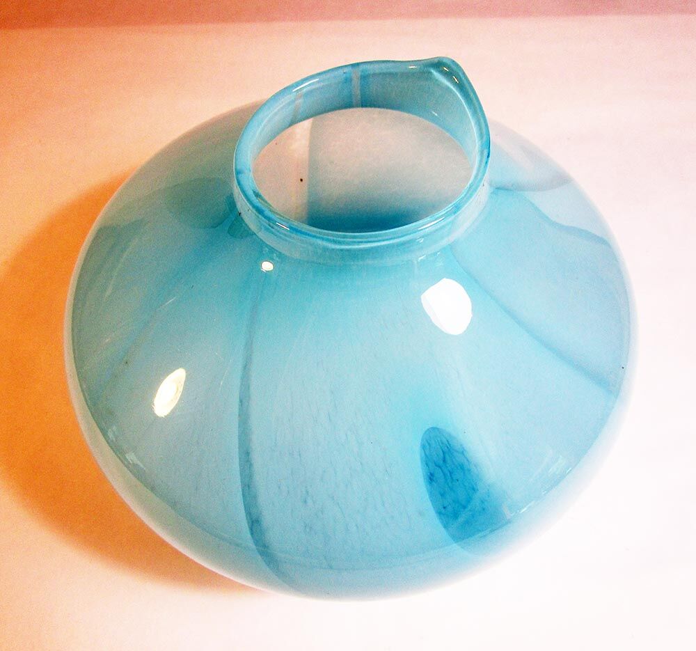 Light blue satin glass vase