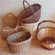 Panière corbeille ronde vintage en paille