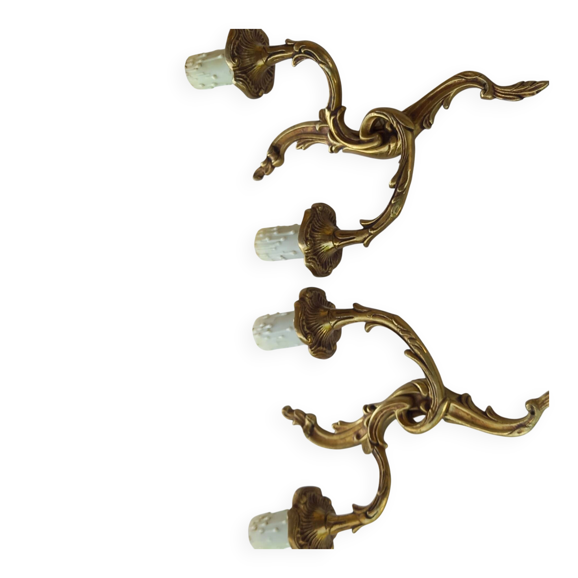 Old pairs of bronze wall sconces