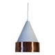 Scandinavian conic pendant lamp with copper detail