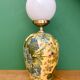 Vintage table lamp with floral decorations and white opaline.