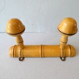 2 wooden pads coat rack imitating bamboo