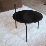 Folding black metal coffee tables with handle, 80s