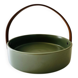 Scandinavian plateau with leather handle