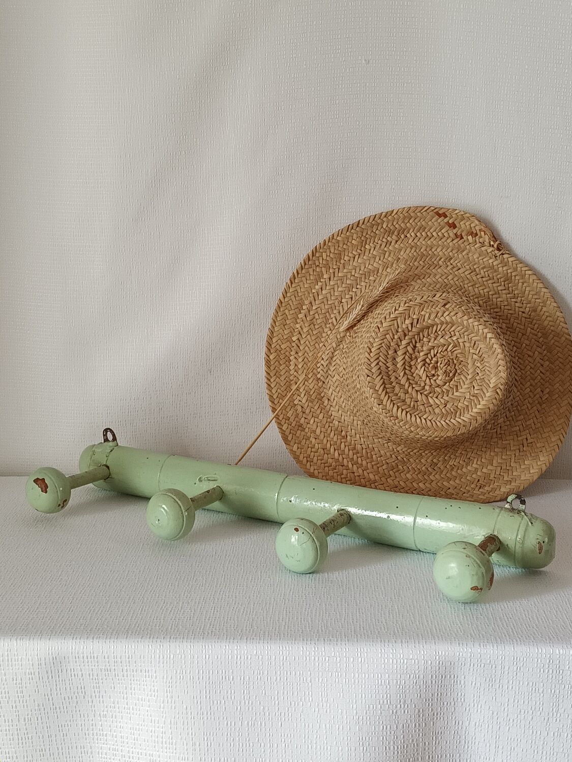 Vintage bamboo wall coat rack