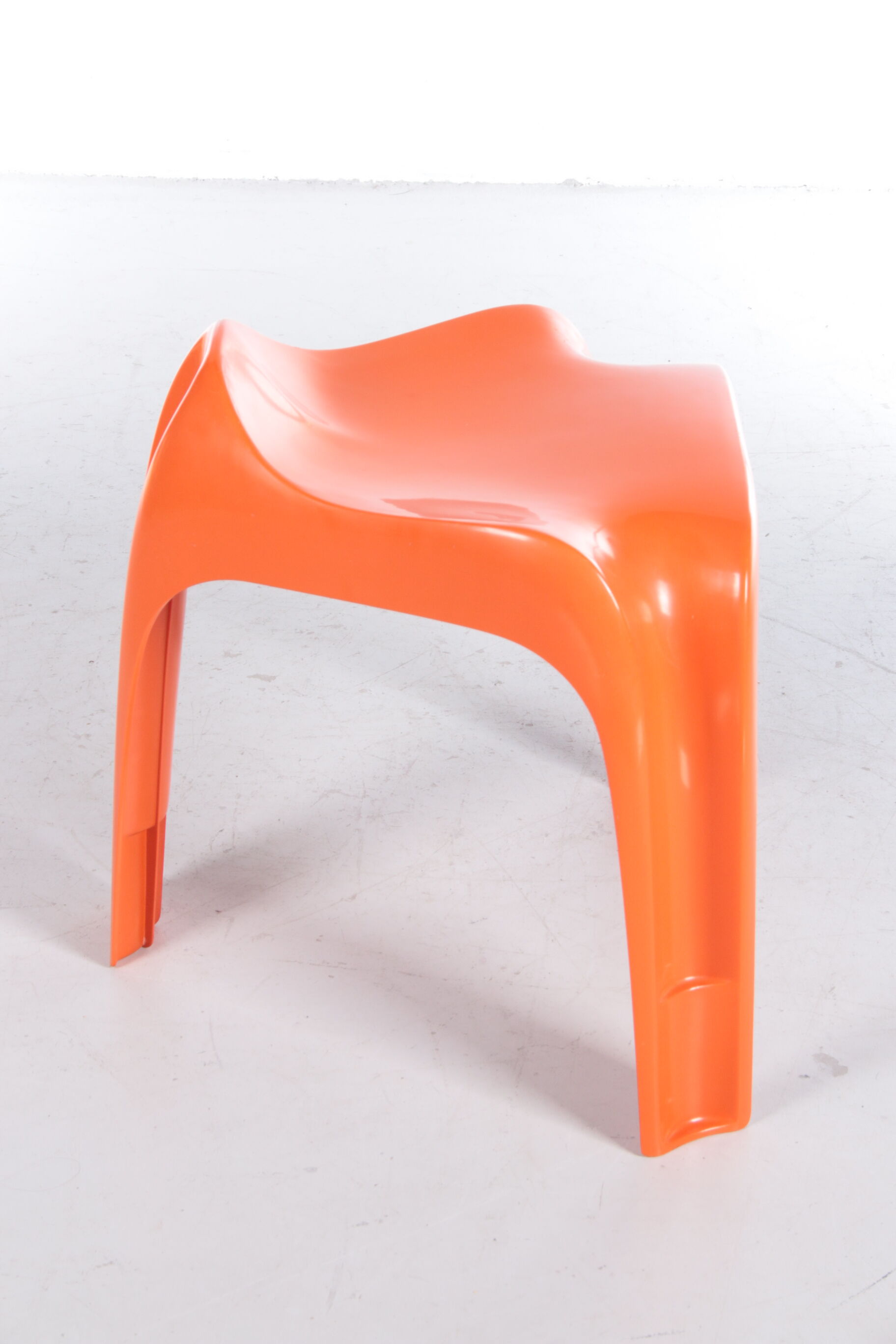 Tabouret vintage orange space age par Casala, 1960