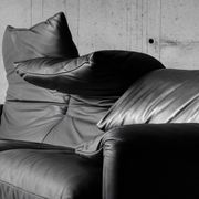 Maralunga black leather sofa 3 seater, Vico Magistretti for Cassina