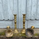 4 Victorian brass candlesticks