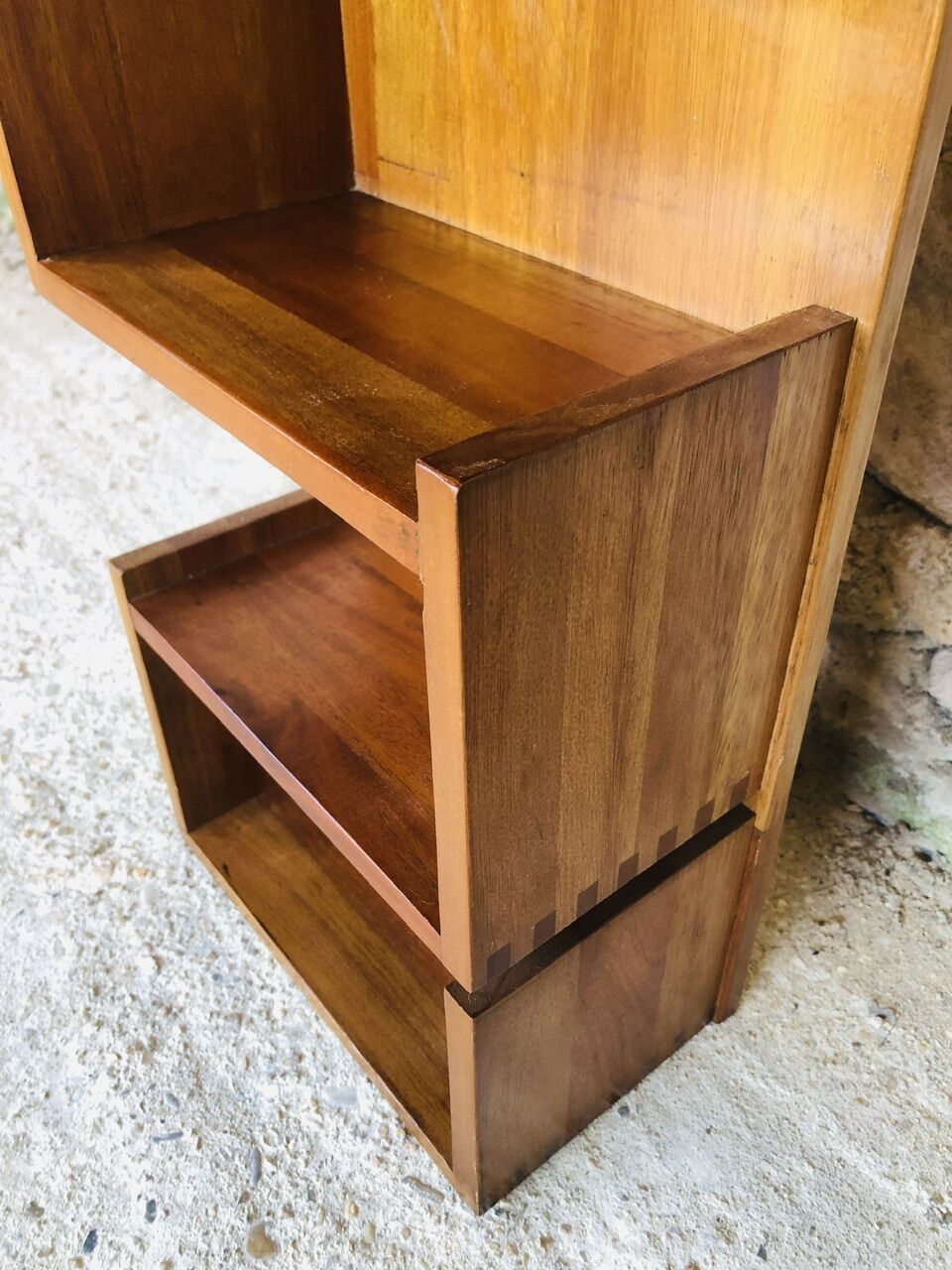 Vintage straight wall shelf, Scandinavian teak style, Circa 70's