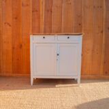 Buffet parisien en bois peint en blanc