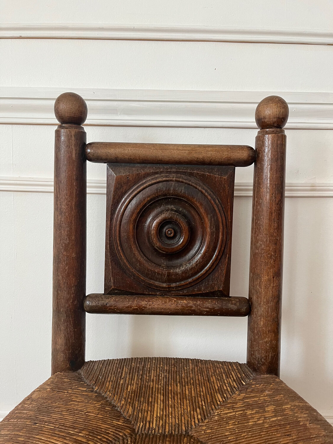 Chaise paillée bois tourné