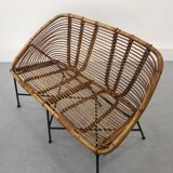 Mid-Century Rattan Bench, 1960s Product Overview