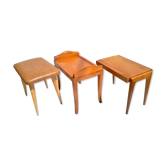 Art Déco beech ottomans made in Italy, orginals from 1940
