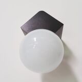 Vintage opalin glass and plastic 1970s wall light