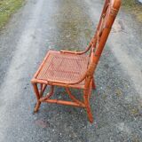 Chaise en rotin bambou cannage tressé en très bon état