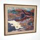 Huile sur toile suédoise d'époque mi-siècle – « Hut » par Nils Öberg – Vintage et encadrée – 53 × 45 cm