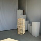 Large lantern-shaped rattan pendant lamp H50 D24