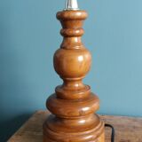 Lamp, turned wooden base