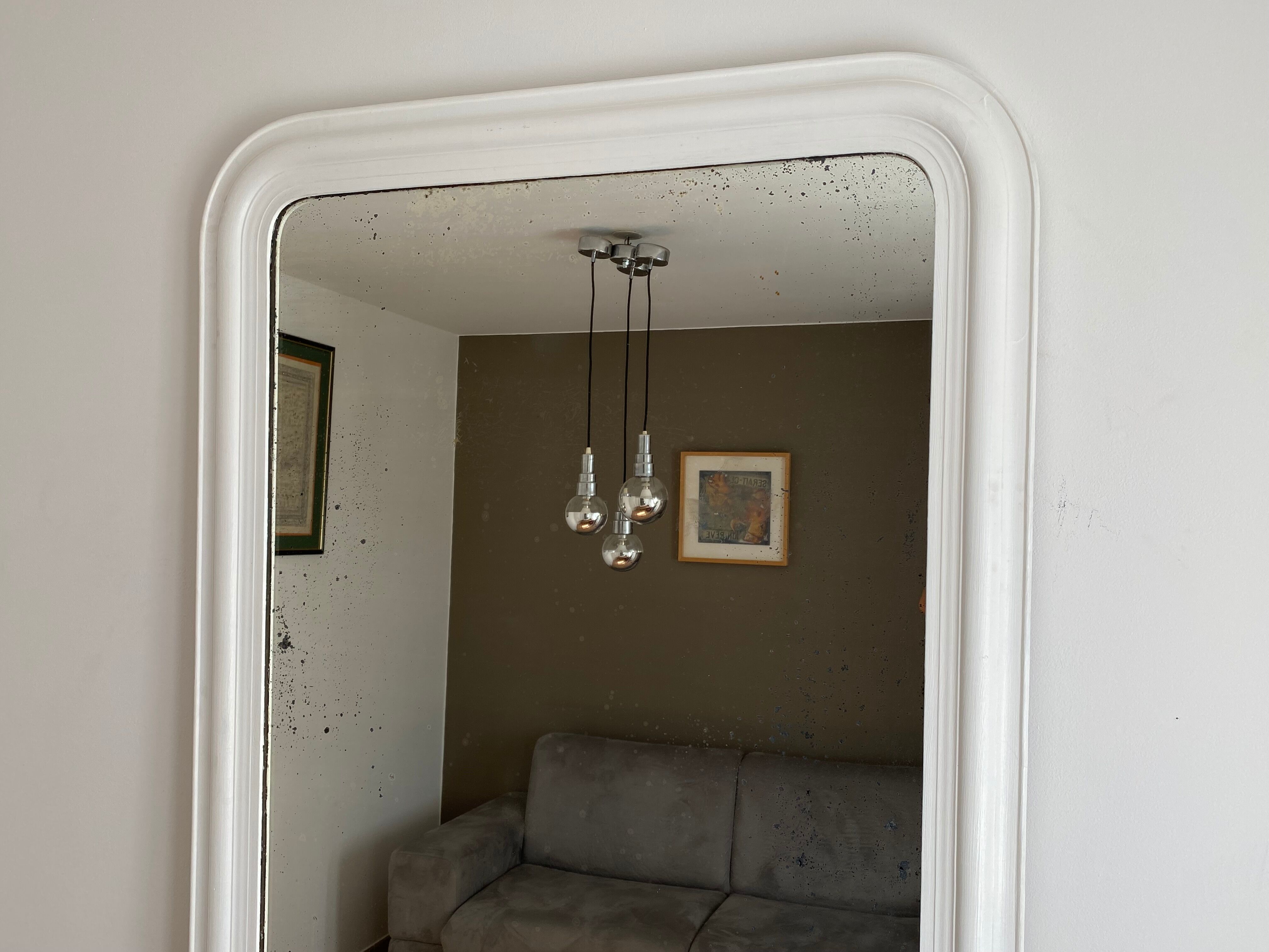 Mirror louis philippe at the end of 19th. 150x100. white.