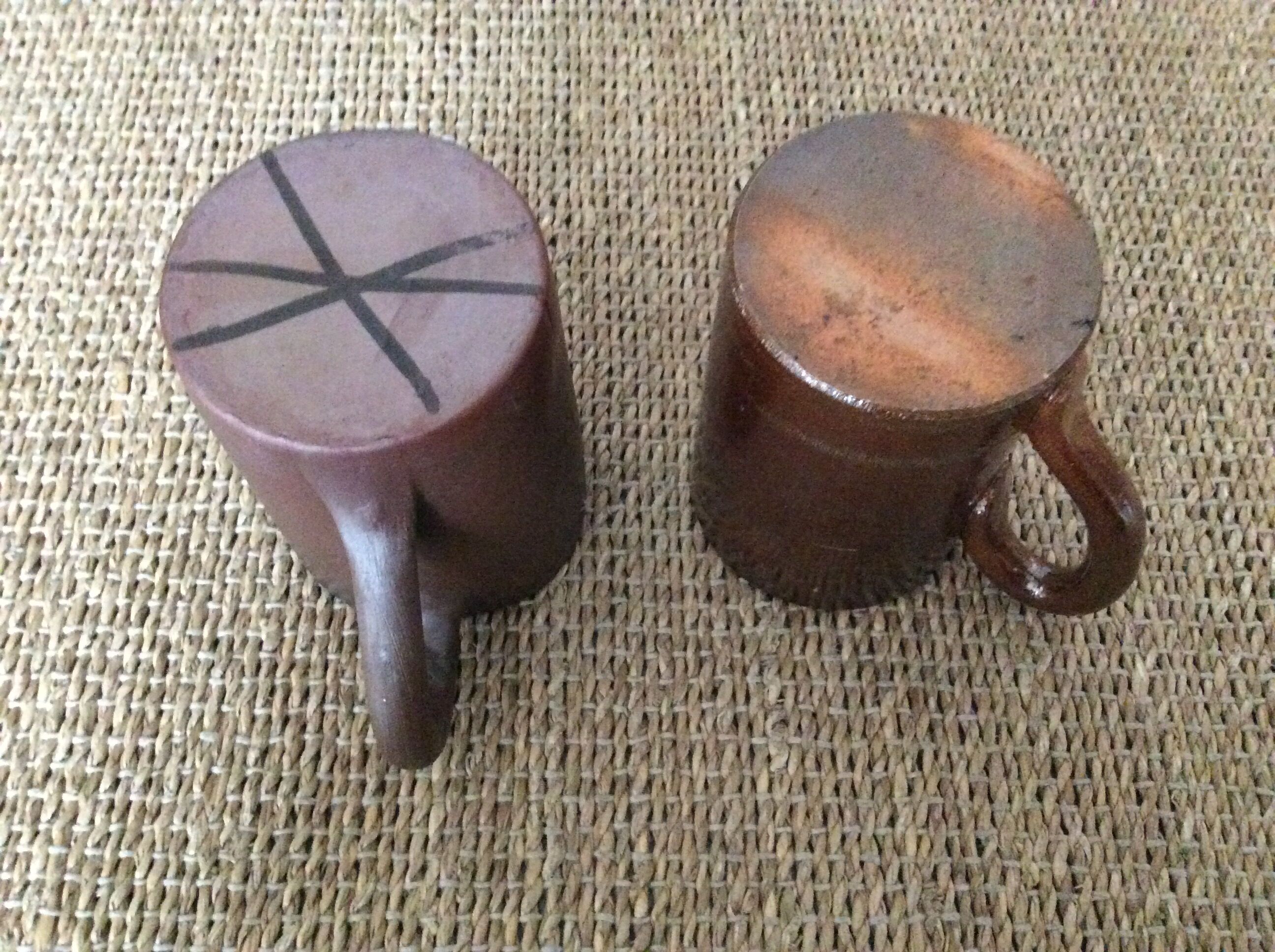 2 stoneware mugs