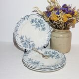 Set of 4 dessert plates in earthenware of St Amand model Regency, iron earth