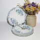 Set of 4 dessert plates in earthenware of St Amand model Regency, iron earth