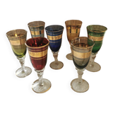 7 Vintage Crystal Glasses