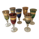 7 vintage crystal glasses
