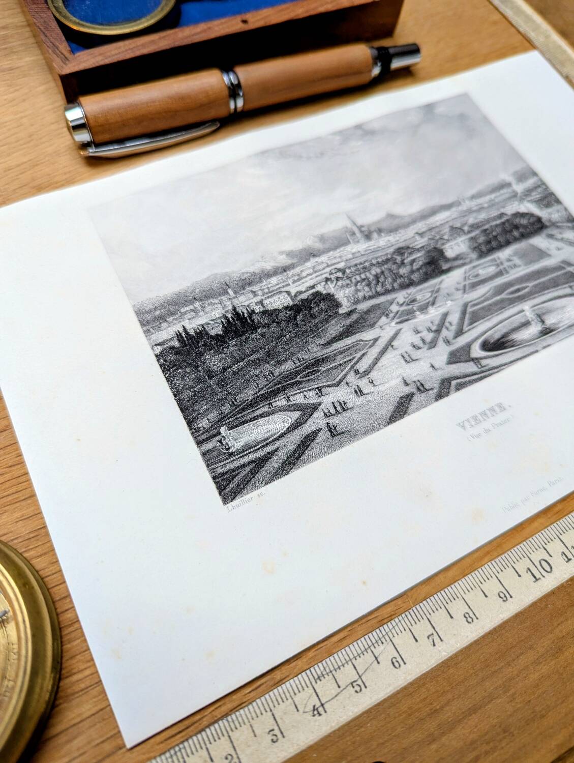 Vienna, Austria Vintage Engraving, 1841 Authentic.