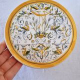 Vintage Italian raised plate in hand-painted ceramic.