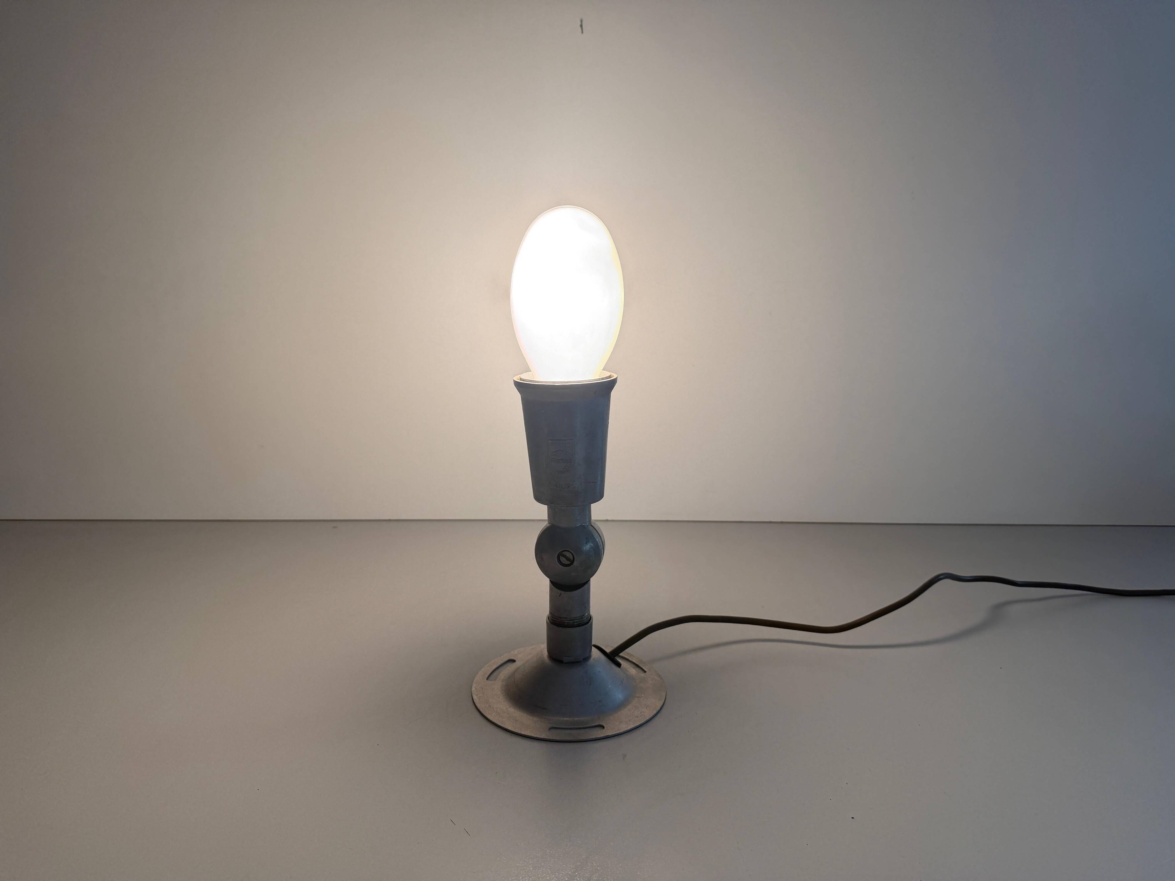 Adjustable head table lamp in aluminium by Philips, 1960s, Germany