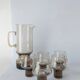 Smoked 70s carafe and glass set