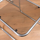 Tables gigognes chrome structure and trays smoked glass