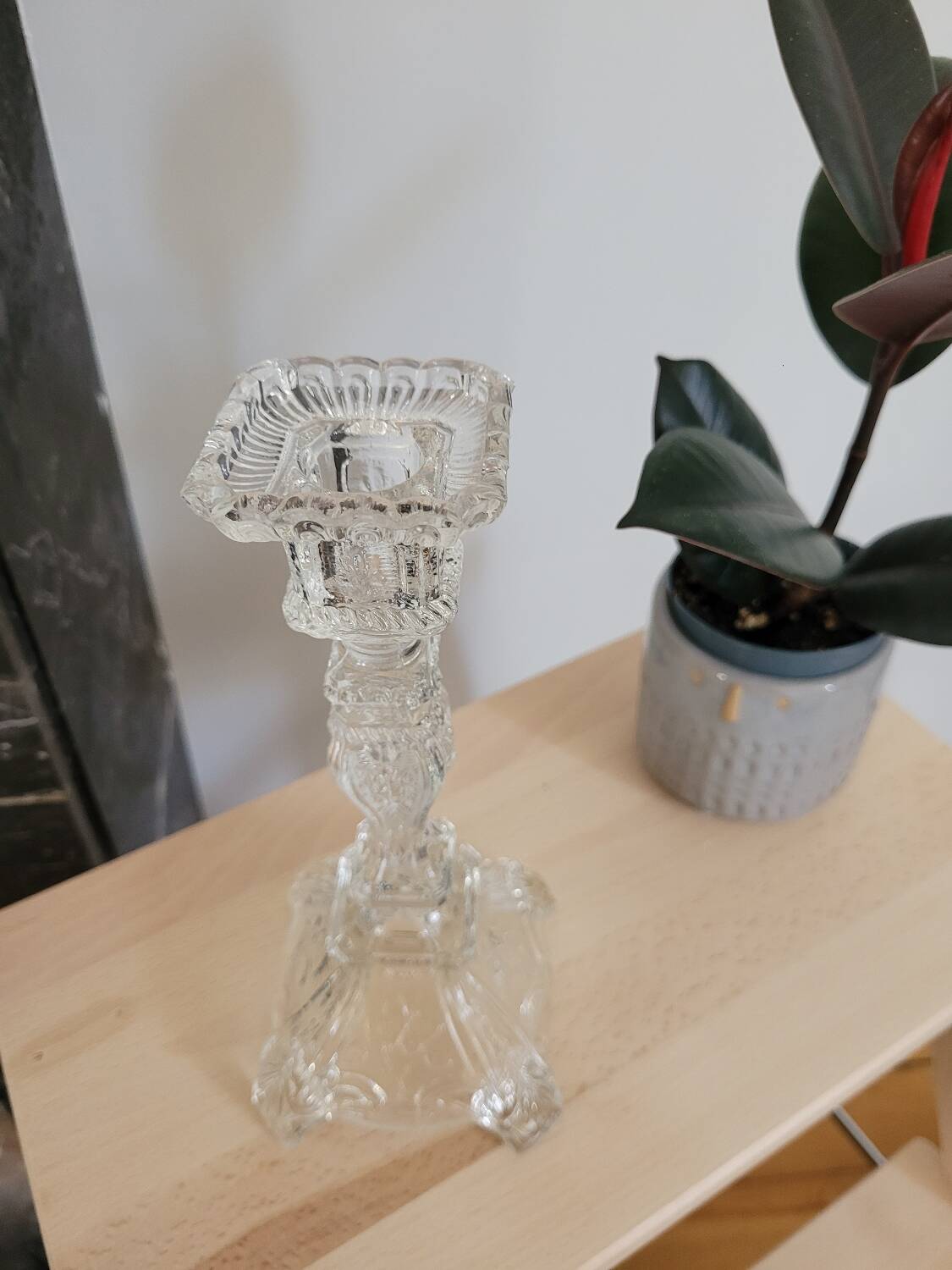 Large glass candlestick