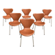 Fritz Hansen series 7 Vlinderstoelen in Cognac leather NIEUW!!