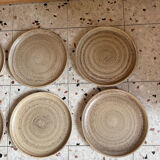 7 dessert plates in stoneware