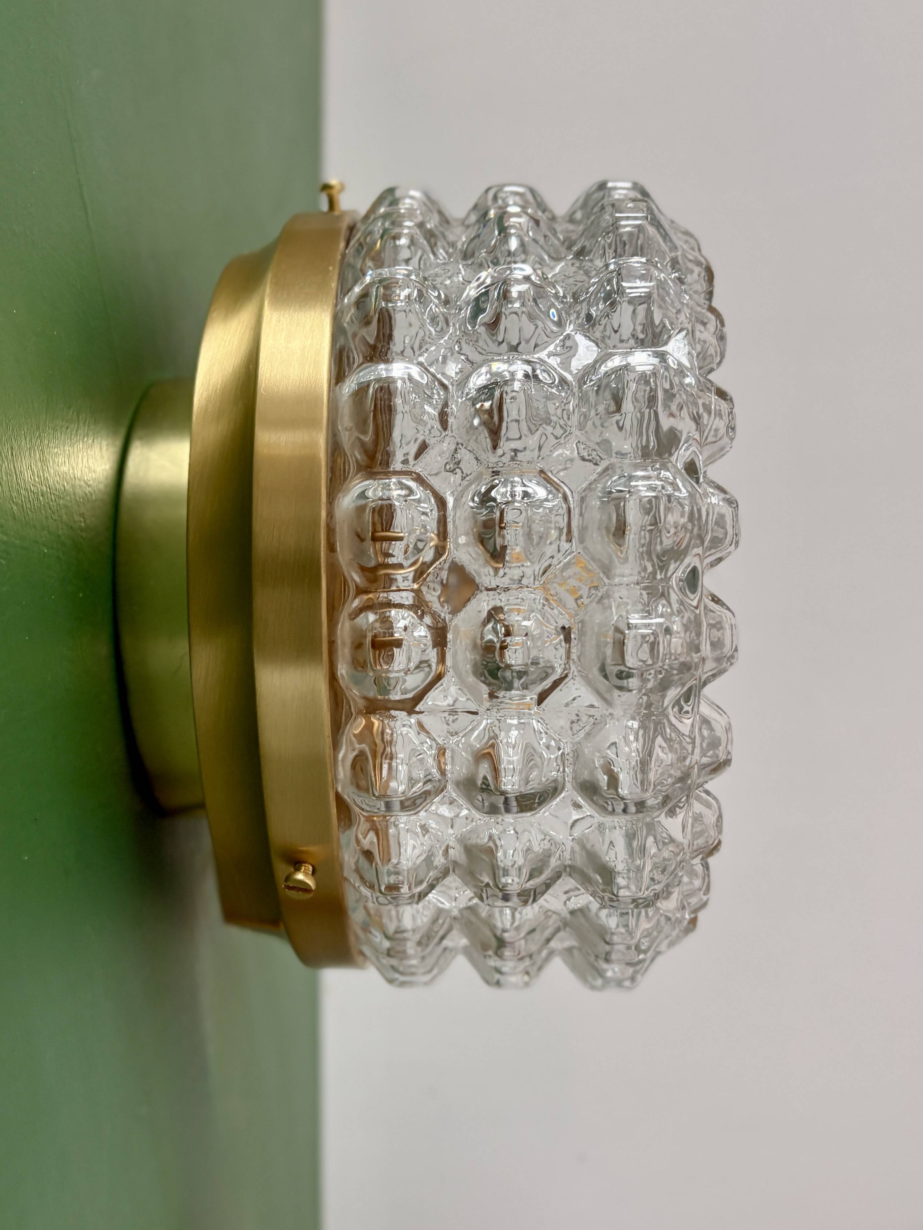 Vintage moulded glass wall or ceiling light globe