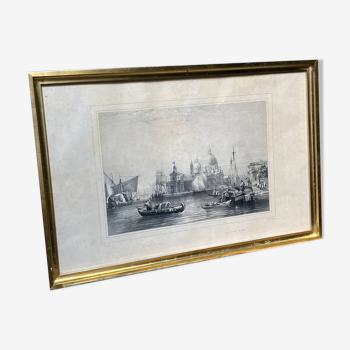 Lithographie intitulée "la douane de mer" de Lita de delpech