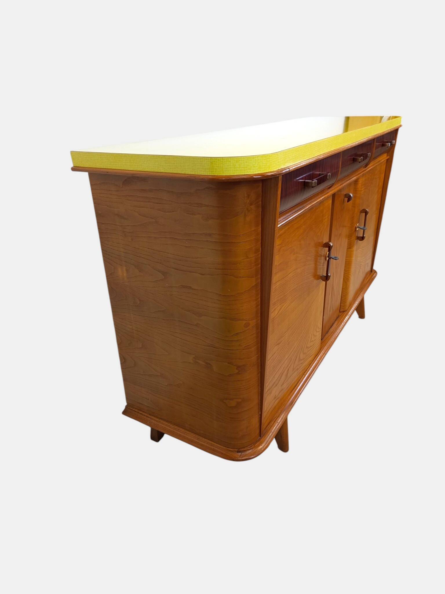 Vintage French sideboard — 1950s/60s — Yellow Formica