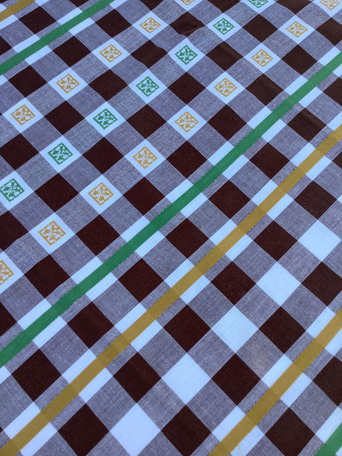 Vintage checkered tablecloth
