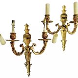 2 anciennes appliques bronze style Louis XVI