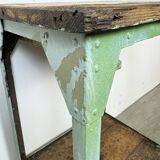 Green Industrial Iron Table, 1950s