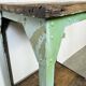 Table industrielle en fer vert, années 1950