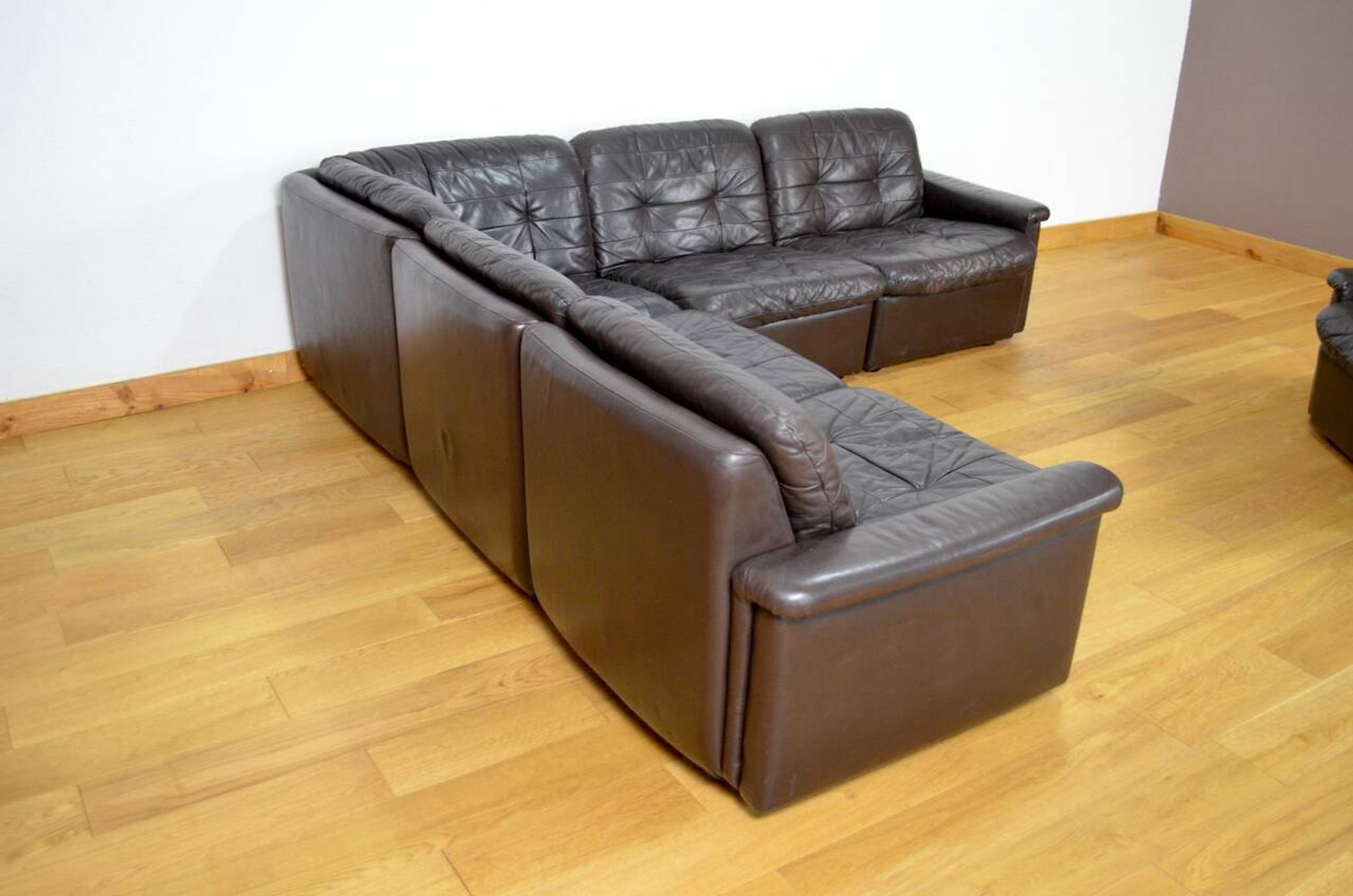 Modular vintage leather lounge from the 1970s/1980s