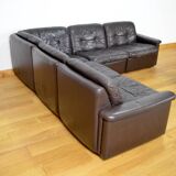Modular vintage leather lounge from the 1970s/1980s