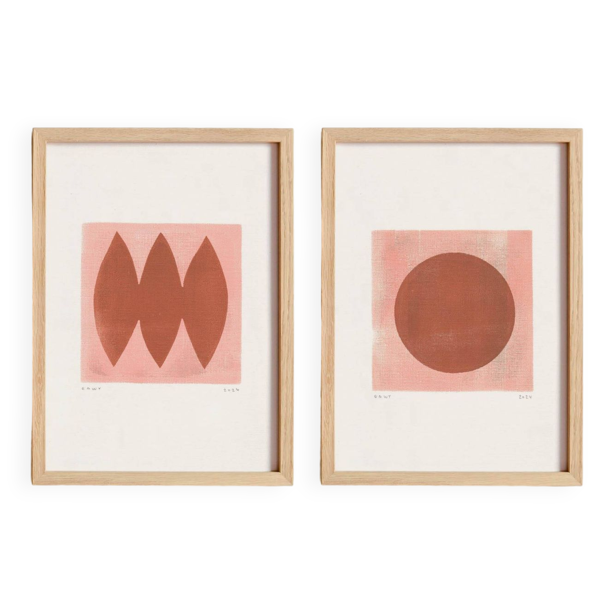 Painting duo on paper -H480 & H482 - signed Eawy